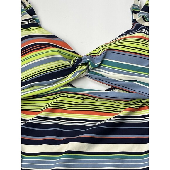 Anne Cole Swim Set One Piece Swimsuit Matching Mini Dress CoverUp Stripes 16 XL - Picture 5 of 10